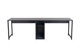 Nordure Escritorio de Estudio Doble Anthracite, Negro, 240cm, 74cm, 60cm, Con Numerosos Estantes